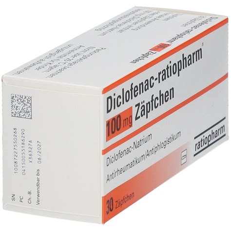 Diclofenac Ratiopharm Mg Z Pfchen St Mit Dem E Rezept Kaufen