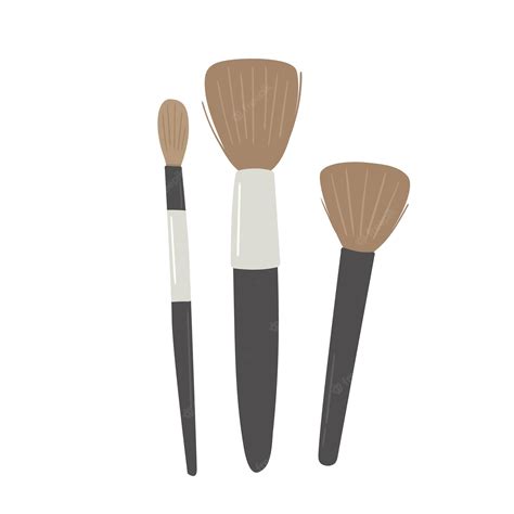 Conjunto De Pinceles De Maquillaje Profesional Accesorio De Moda Para Ilustración De Vector De