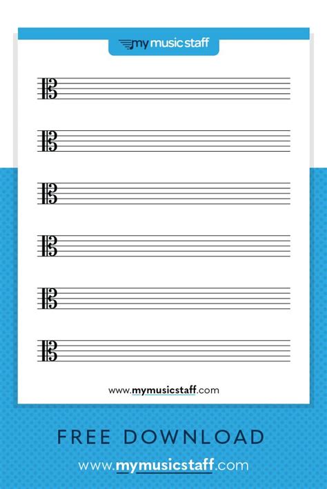 Blank Alto Clef Staff Music Staff Alto Clef Free Music