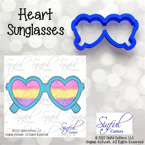 Hearts Sunglasses Cookie Cutter Etsy