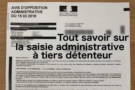 Quest ce que la saisie administrative à tiers détenteur 01 banque