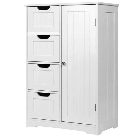 A White Wooden Cabinet With Three Drawers