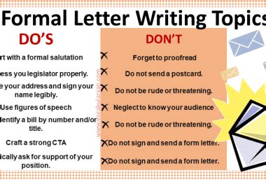 Topics For Formal Letter Writing