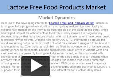 Ppt Lactose Free Food Products Market Report Powerpoint Presentation