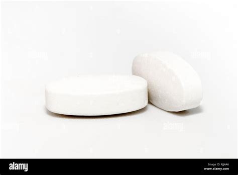 White Tablets Of Medicine Isolated On White Background Stock Photo Alamy