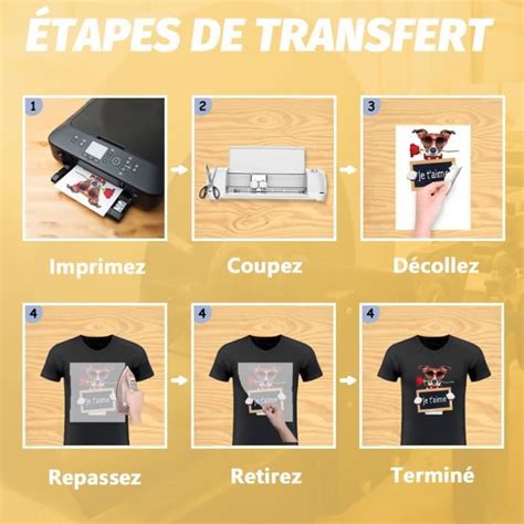 Transourdream Feuillesxa Papier Transfert Pour Textile Et T