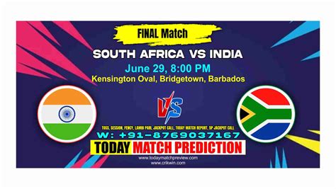 South Africa Vs India T20 World Cup Final Match Today Prediction