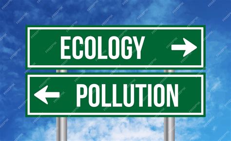 Premium Photo | Ecology or pollution road sign on sky background