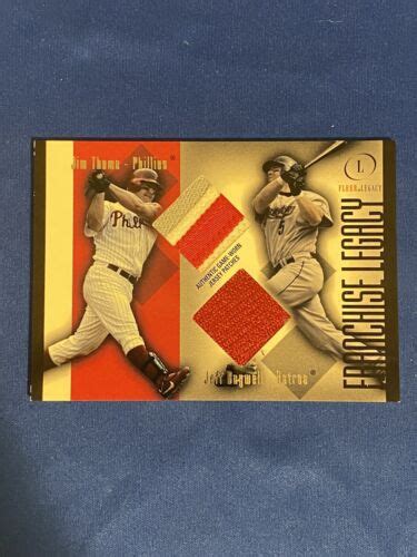 2004 Fleer Legacy Jim Thome Jeff Bagwell Dual Game Worn Patch D 27