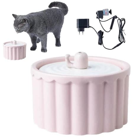 Cat Water Fountain Ceramic Kitty Water Dispenser With 15w Low Voltage