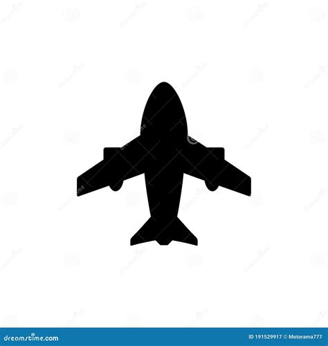 Plane Or Aircraft Glyph Icon Stock Vector Illustration Of Airplane