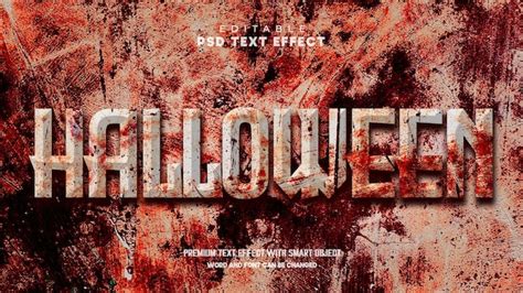 Premium Psd Editable Text Effect Horror Style With Bloody Wall Background