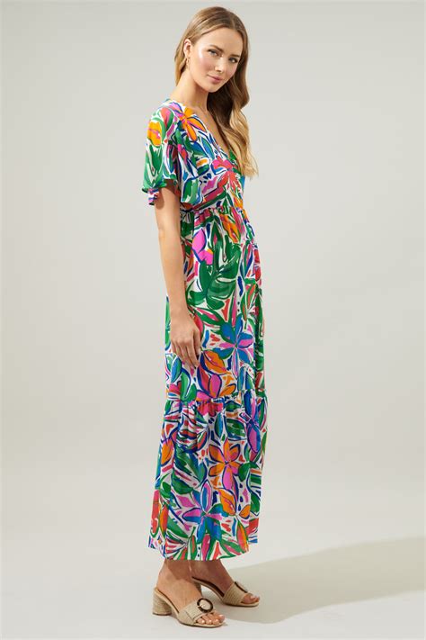 Paradise Falls Pismo Button Down Flutter Maxi Dress Sugarlips