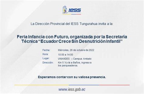 IESS SALUD on Twitter Tungurahua Será parte de la Feria Infancia