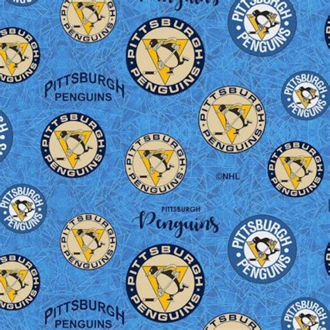 NHL Pittsburgh Penguins Throwback Logo Fabric Sold by the Yard - Etsy