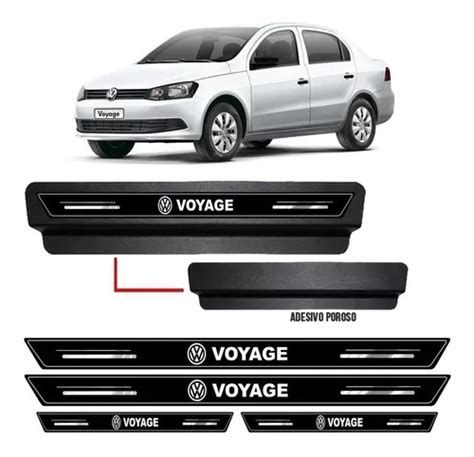 Soleira De Porta Protetora Voyage 2009 Á 2018 Kit Preto 8pç