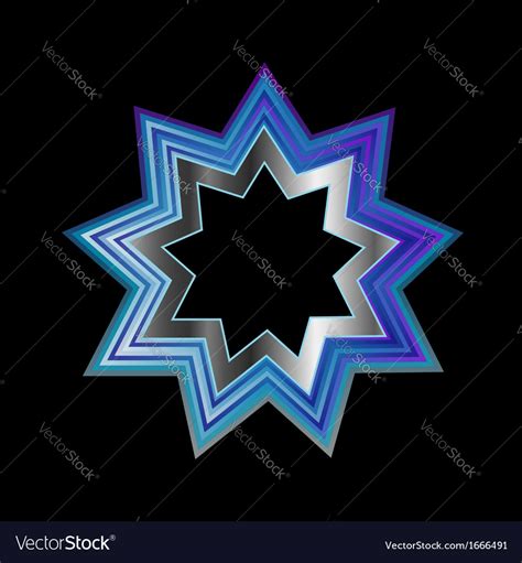 Bahai religion symbol- nine pointed star Vector Image