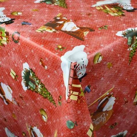 Toile Cir E Nappe Table Au M Tre No L Sapin De No L Cadeaux