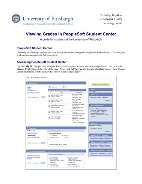 Viewing Grades - University of Pittsburgh at Bradford