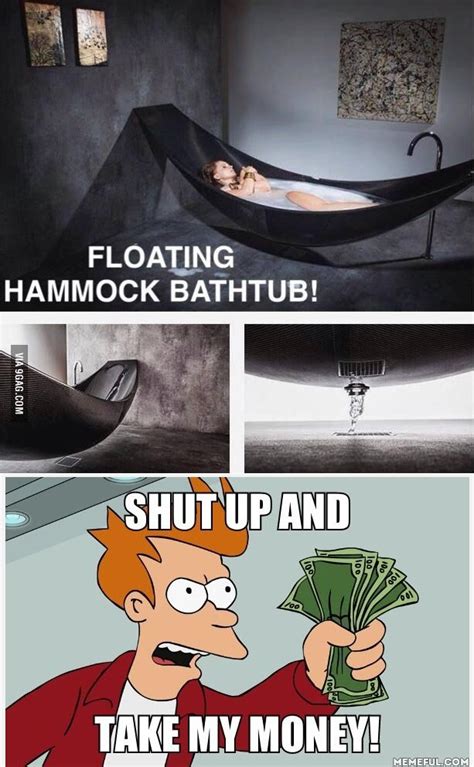 Hammock bath tub - Meme | Funny pictures, Cool inventions, Funny memes