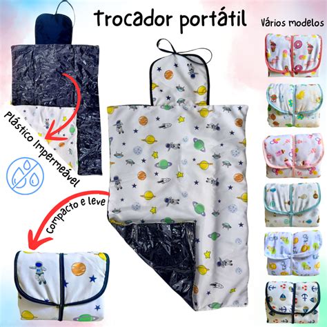 Trocador Portátil Impermeável - Trocador Portátil Impermeável bebê Estampado 80 x 45 cm envio rápido ...