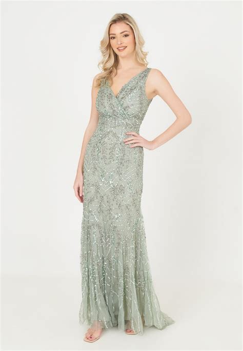 Beauut Embellished Sequins Robe De Cocktail Sage Green Vert