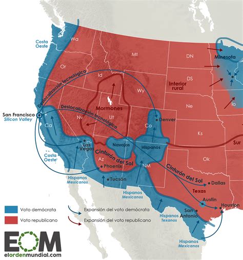 El Mapa De La Geografía Electoral De Estados Unidos Mapas De El Orden Mundial Eom