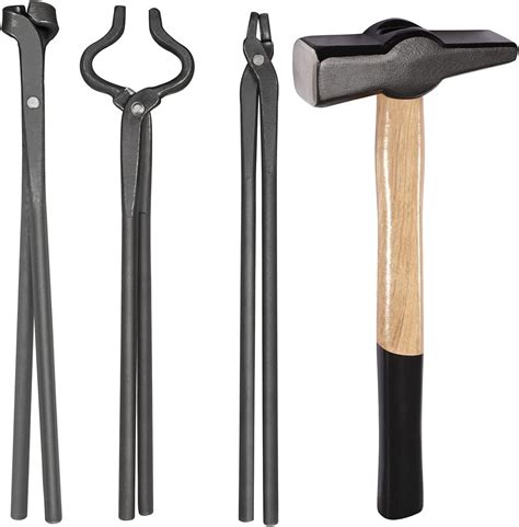 Pcs Knife Making Tongs Set And Blacksmiths Hammer Assembled Forge