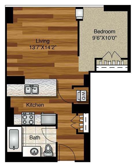 One Bedroom Floor Plans For Apartments Chicago | Viewfloor.co