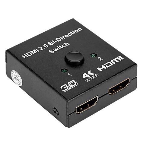 Tebru HDMI Splitter,HDMI 2 Input to 1 Output Switch HDMI Splitter Two-way HDMI Switcher Support ...