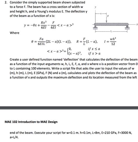 Solved 2 Consider The Simply Supported Beam Shown Subjected