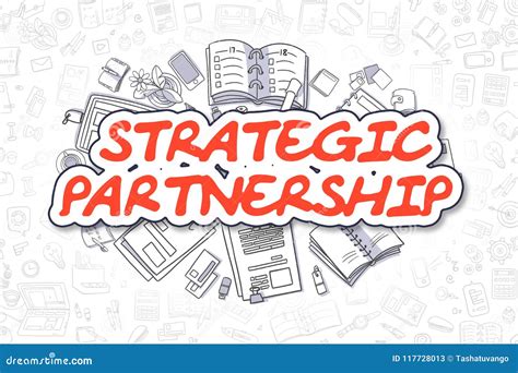 Strategic Partnership - Cartoon Red Text. Business Concept. Stock ...