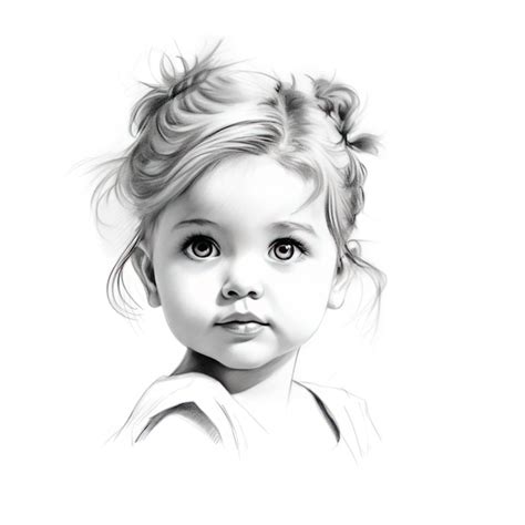 Premium Ai Image A Black And White Drawing Of A Girl