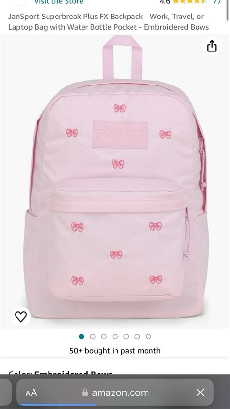 Jansport Backpack Pink With Bows In School Backpack Essentials