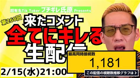 ライブ同時接続数グラフ『【生配信】来たコメント全てにキレる生配信268 』 Livechart