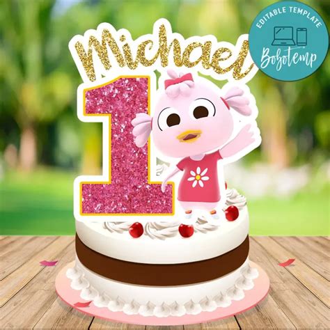 Patita Lulu Birthday Cake Topper Template Printable Bobotemp