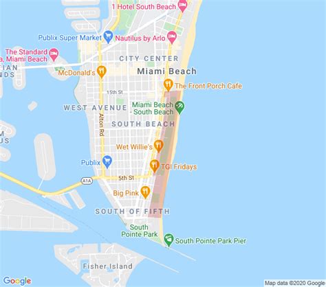 Ocean Drive Miami Beach Map