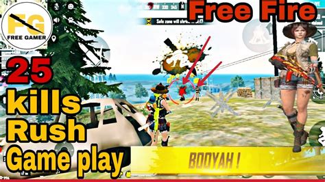 Garena Free Fire Rush Game Play Total 25 Kills BOOYAH