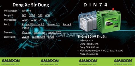 Bình ắc quy AMARON DIN 74 12V 74AH