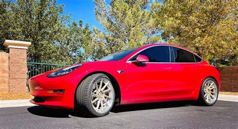 Tesla Model 3 Red BC Forged HCA210S Wheel | Wheel Front