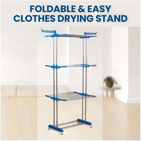 3 Layers Double Pole Clothes Drying Stand Heavy Duty InMall