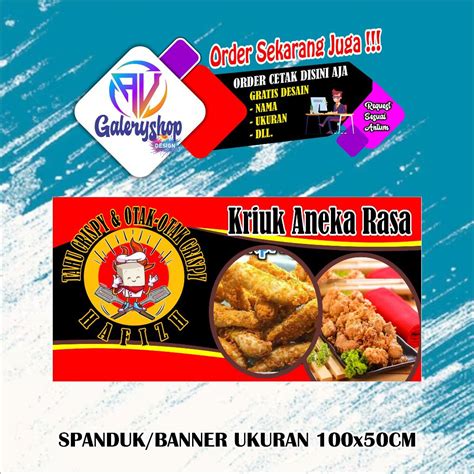 Jual Mmt Spanduk Banner Jualan Tahu Krispy Maknyus Ukuran X Cm