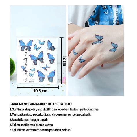 Jual Stiker Wajah Badan Face Sticker Cewek Sayap Kupu Kupu Tato Tattoo