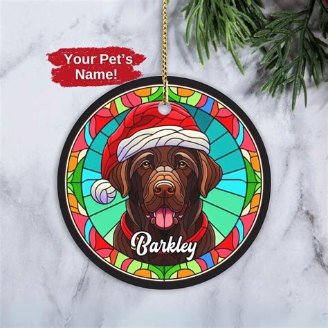 Custom Labrador Ornament Personalized Chocolate Lab Ornament Dog