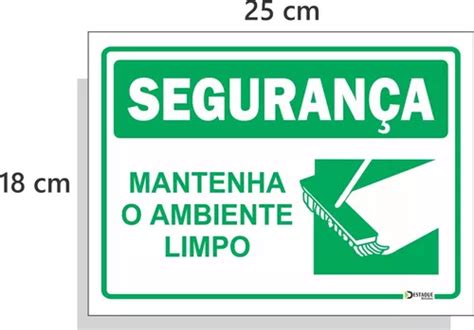 Kit 05 Uni Placas Sinaliza Segurança segurança 18x25cm