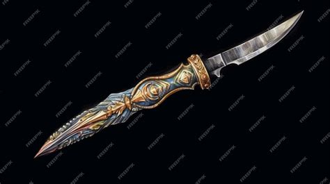 Premium Photo | Fantasy sword on black background fantasy illustration generative ai