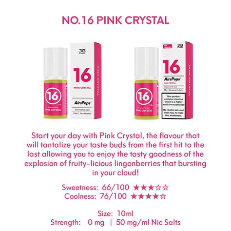 Airscream 313 E Liquid Pink Crystal 10ml Airscream Nz