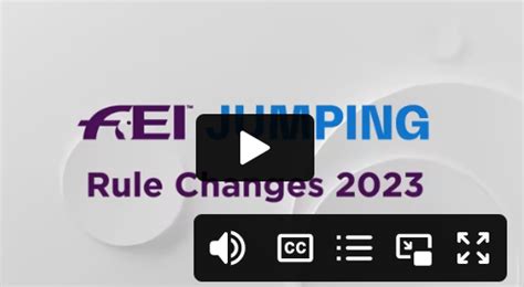 FEI JUMPING Rule Changes 2023