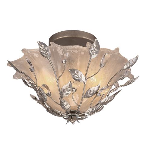 Portfolio 15 87 In W Brushed Nickel Etched Glass Semi Flush Mount Light