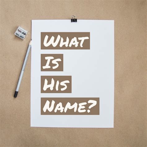 What Is His Name Genesis Bible Fellowship Church